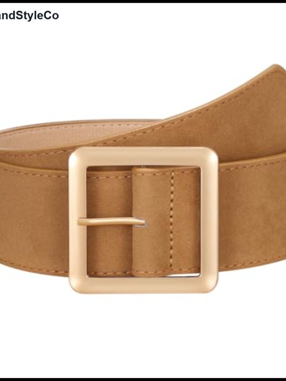 Wide Suede Belt for Women Chunky Waist Belt Square Gold Buckle